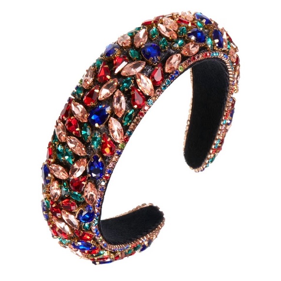 NWT Multicolo Gemstone Embellished Headband